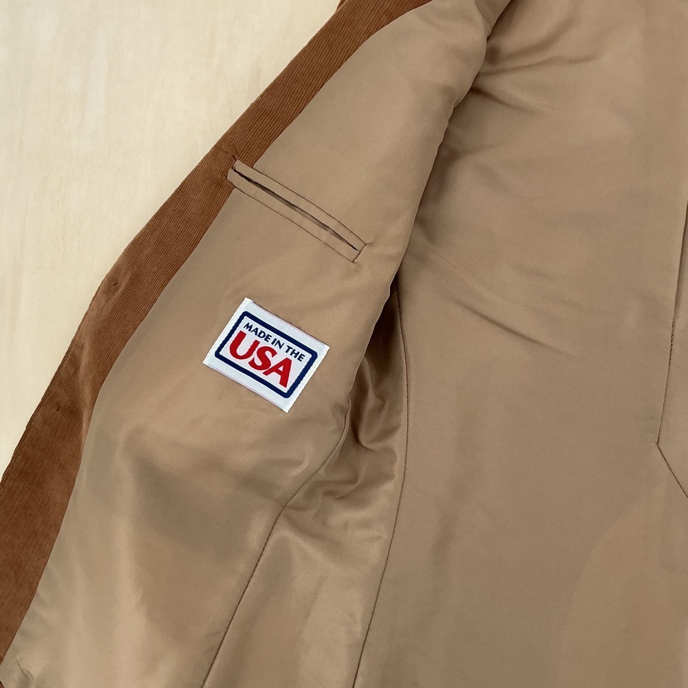 Pioneer Wear Corduroy Blazer Mens 42 Tan Western Embroidered Yoke Vintage 70s - Picture 4 of 12